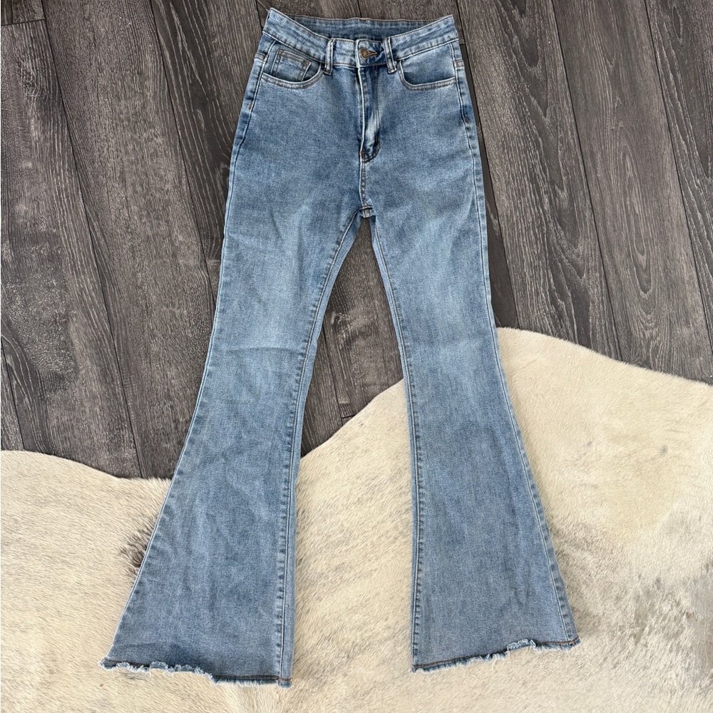 Light wash flare jeans